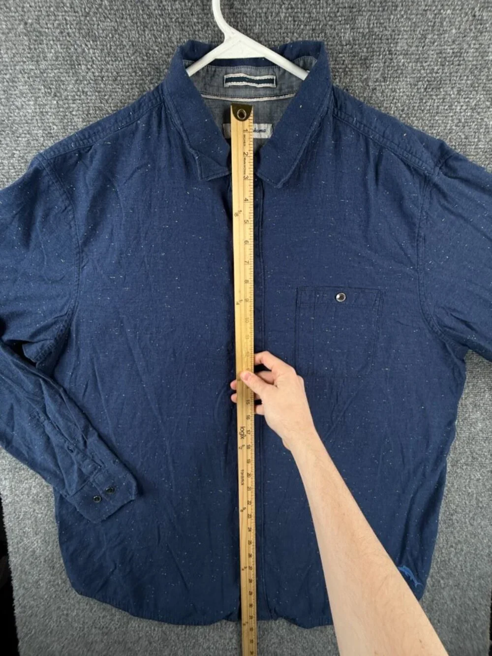 Tommy Bahama Blue Button Up Shirt Men Long Sleeve XLT Tall Combed Cotton Soft